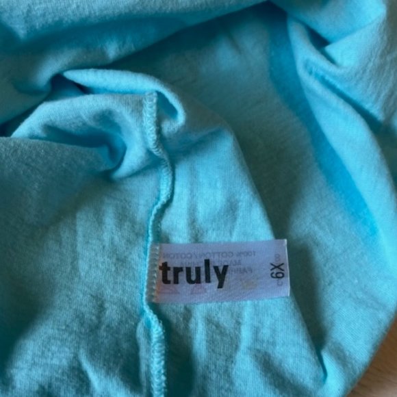 3/$25 Truly Turquoise-Blue Tank Top Girls Size 6X - Picture 5 of 6